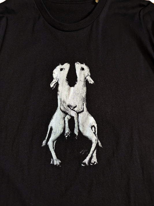 The Twins Black T-Shirt Size L - IMPERFECT (INK SMUDGE)